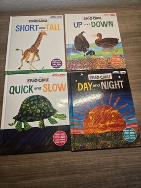 Eric Carle Reading Books Kids Lot Of 4, learning opposites, animals, colors